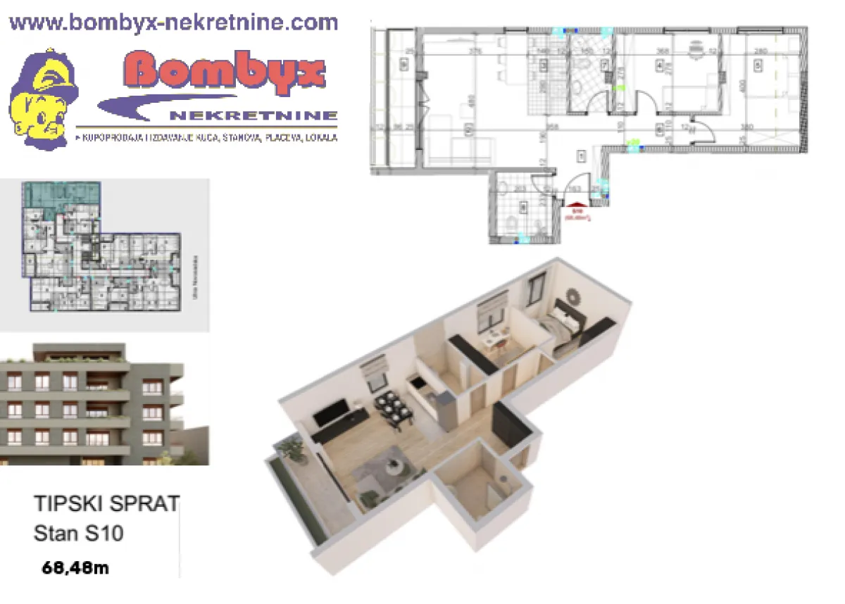 Prodaja, trosoban stan, 68m², Sremska Kamenica, Petrovaradin
