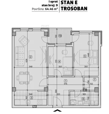 Prodaja, dvosoban stan, 64m², Pantelej, Niš