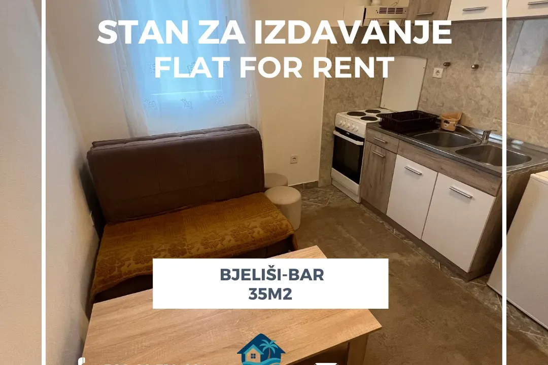 Rent, one bedroom apartment, 35m², Bjeliši, Bar