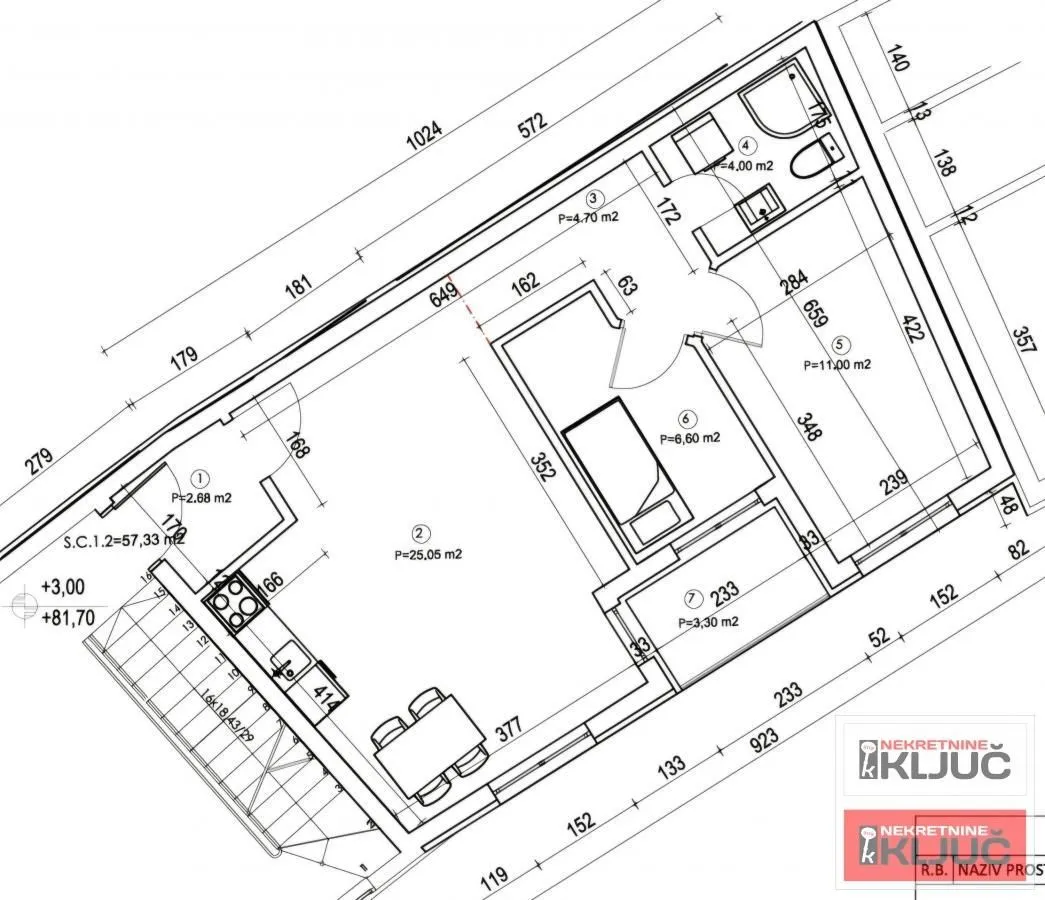 Prodaja, dvosoban stan, 57m², Centar, Novi Sad