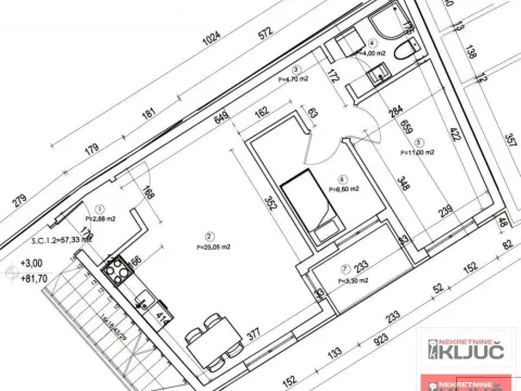 Sale, two bedroom apartment, 57m², Centar, Novi Sad