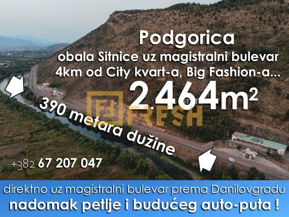 Prodaja, plac, 2464m², Ostalo, Podgorica