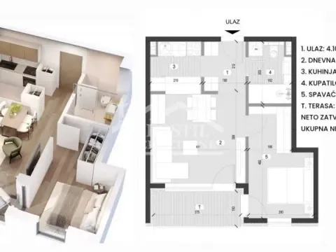 Sale, two bedroom apartment, 46m², Kluz, Zvezdara Sve Podlokacije