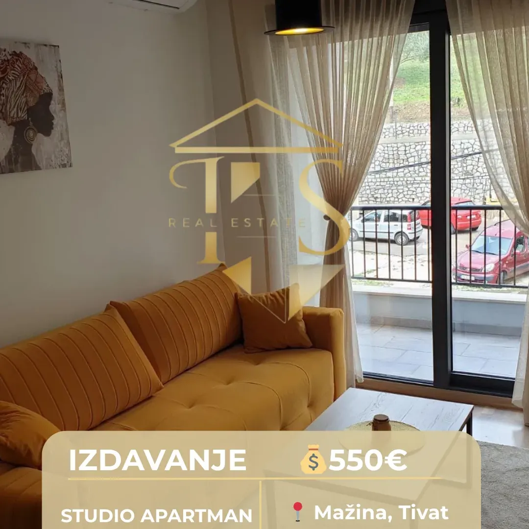 Rent, studio apartment, 25m², Mažina, Tivat