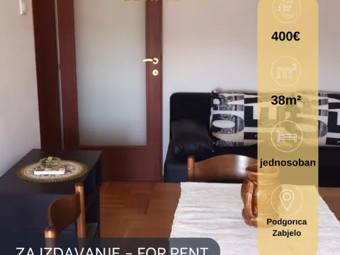 Rent, one bedroom apartment, 38m², Zabjelo, Podgorica - image 1