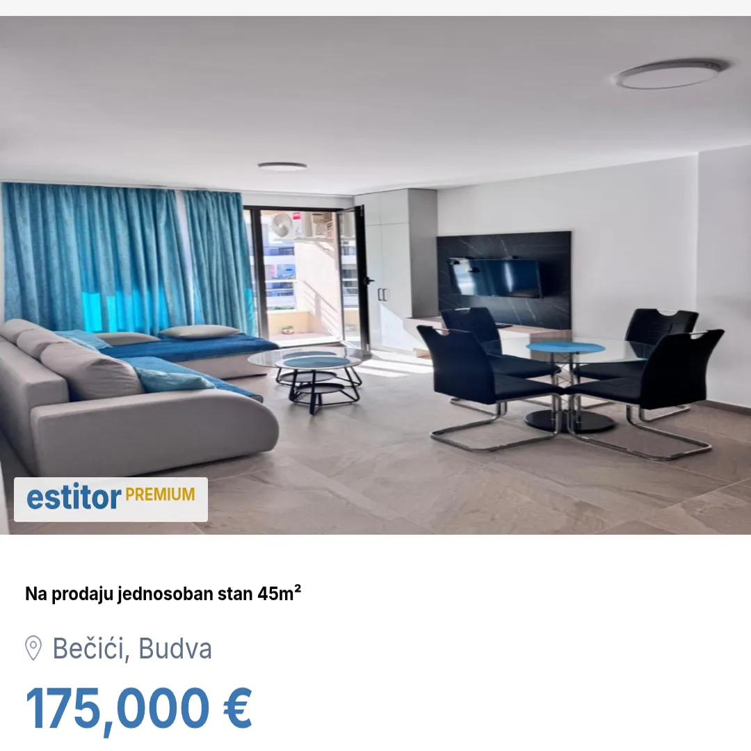 Prodaja, jednosoban stan, 45m², Bečići, Budva