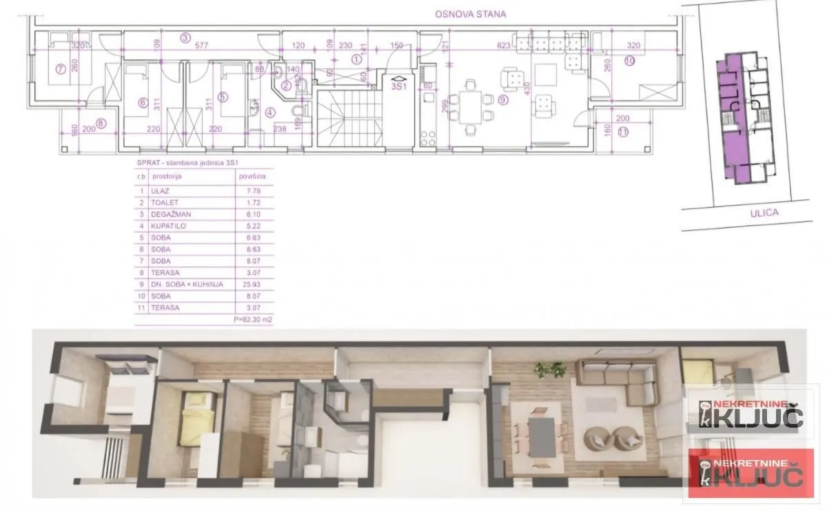 Sale, four bedroom apartment, 82m², Adice, Novi Sad Sve Podlokacije