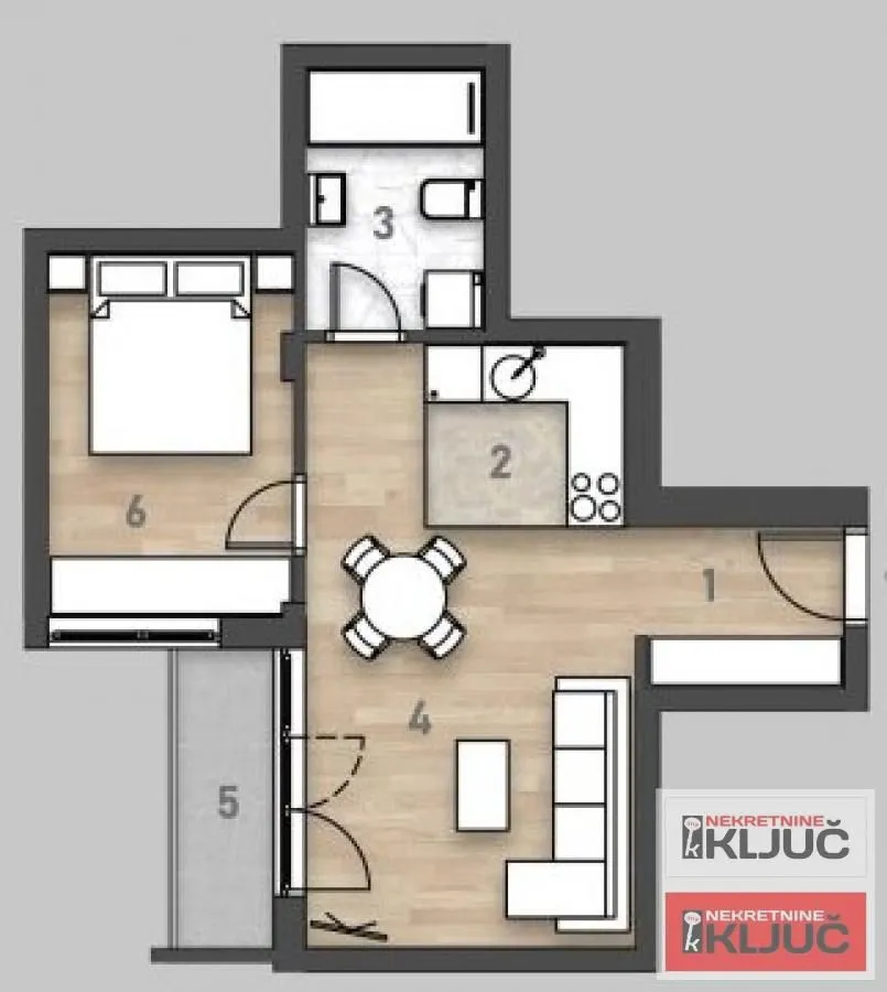 Prodaja, dvosoban stan, 44m², Salajka, Novi Sad Sve Podlokacije