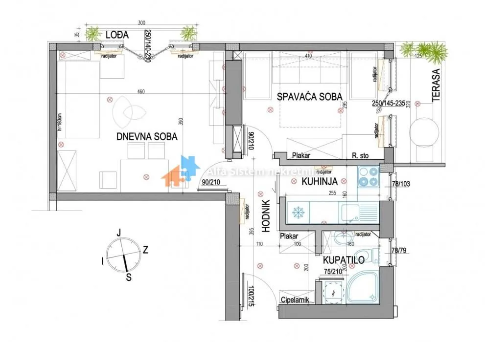 Rent, two bedroom apartment, 50m², Vračar Sve Podlokacije, Beograd