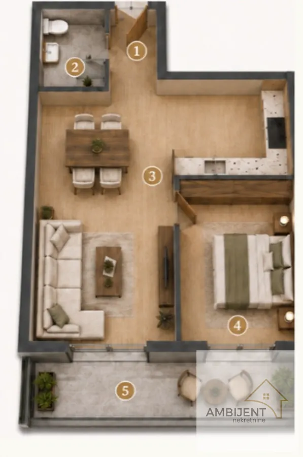 Sale, one bedroom apartment, 51m², Pasino Brdo, Voždovac Sve Podlokacije