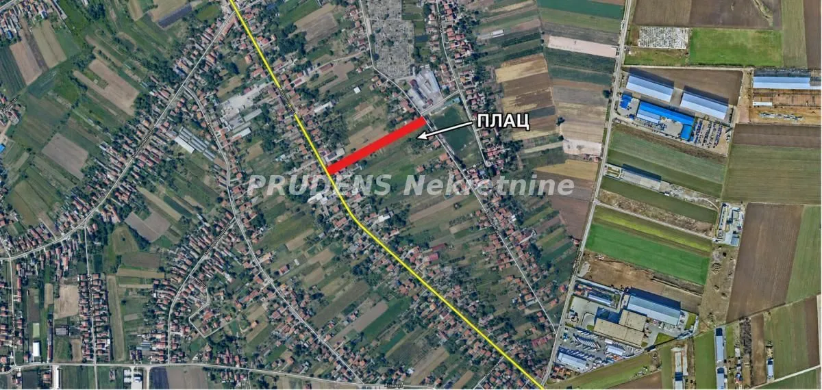 Satelitski snimak lokacije sa označenom pozicijom placa.