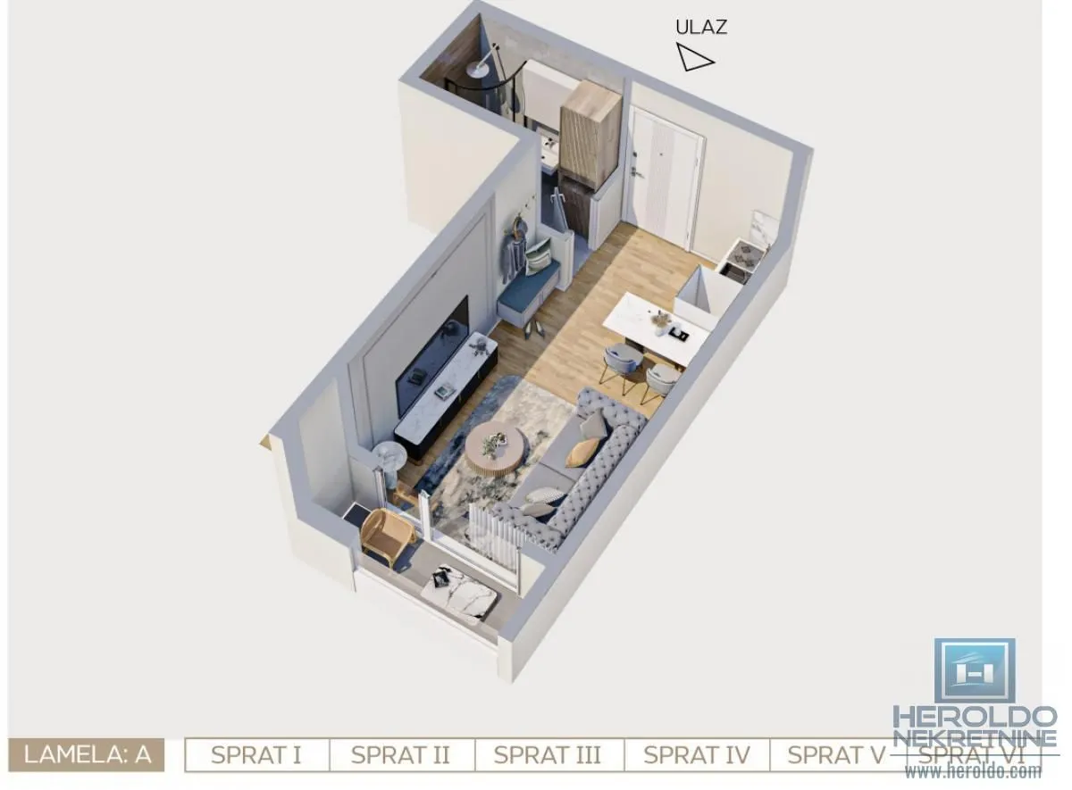 Sale, studio apartment, 24m², Centar, Jagodina