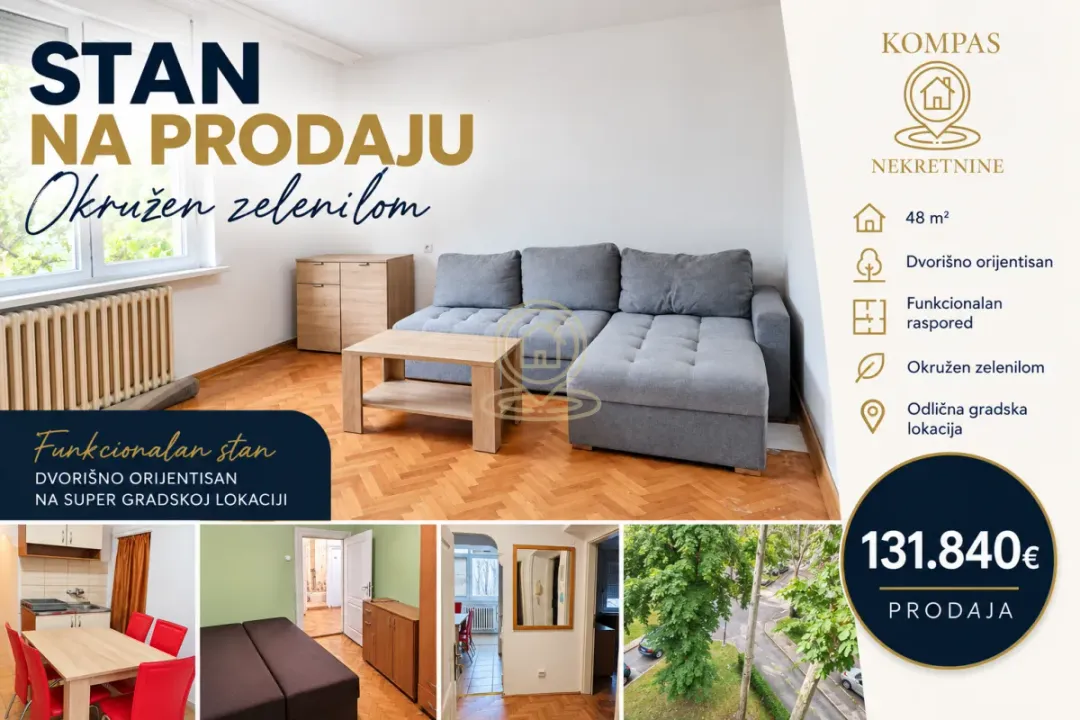 Prodaja, dvosoban stan, 48m², Detelinara, Novi Sad Sve Podlokacije
