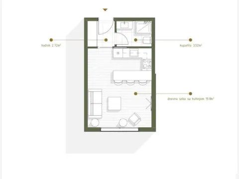 Prodaja, garsonjera, 26m², Zabjelo, Podgorica - image 3
