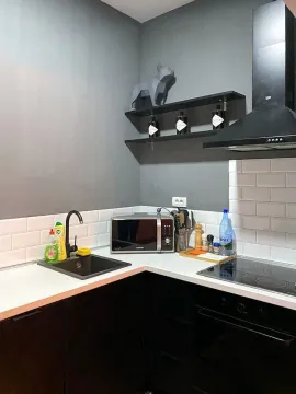 Manja kuhinja sa sudoperom, ugradnom pločom i mikrotalasnom pećnicom. - image 3