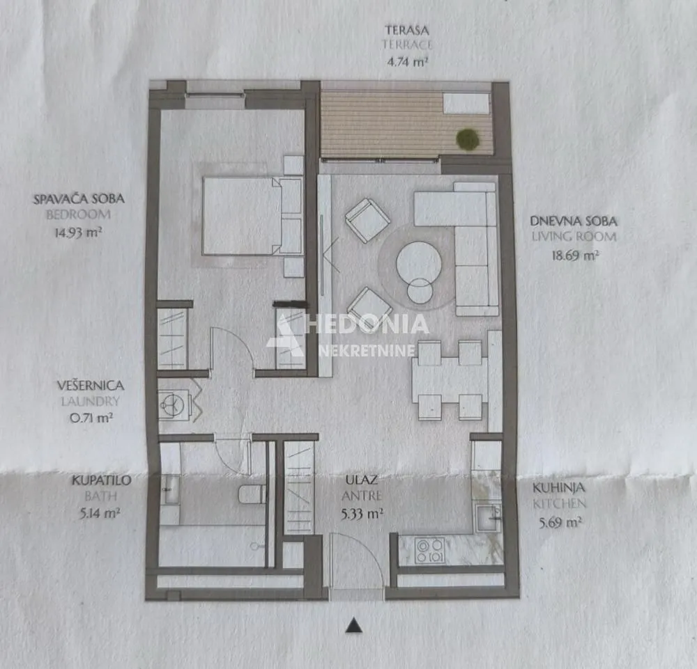 Sale, two bedroom apartment, 58m², Lion, Zvezdara Sve Podlokacije