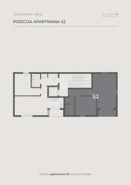 Osnova apartmana sa označenom pozicijom stanja. - image 8