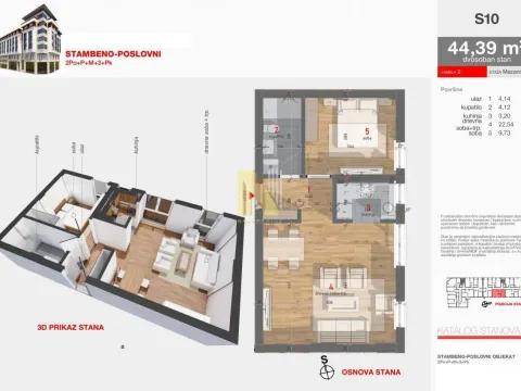Prodaja, dvosoban stan, 44m², Centar, Novi Sad - image 2