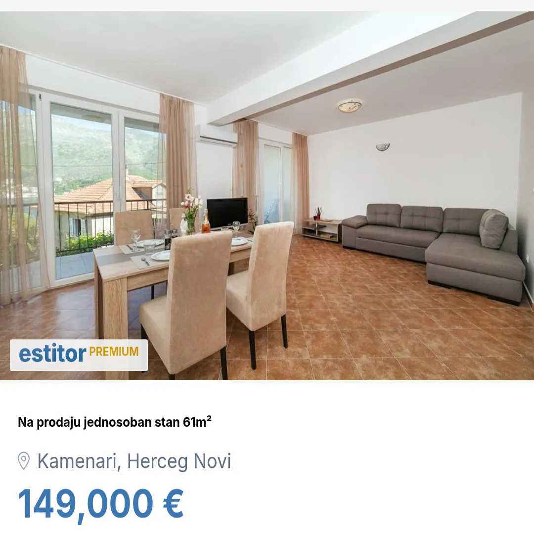 Sale, one bedroom apartment, 61m², Kamenari, Herceg Novi