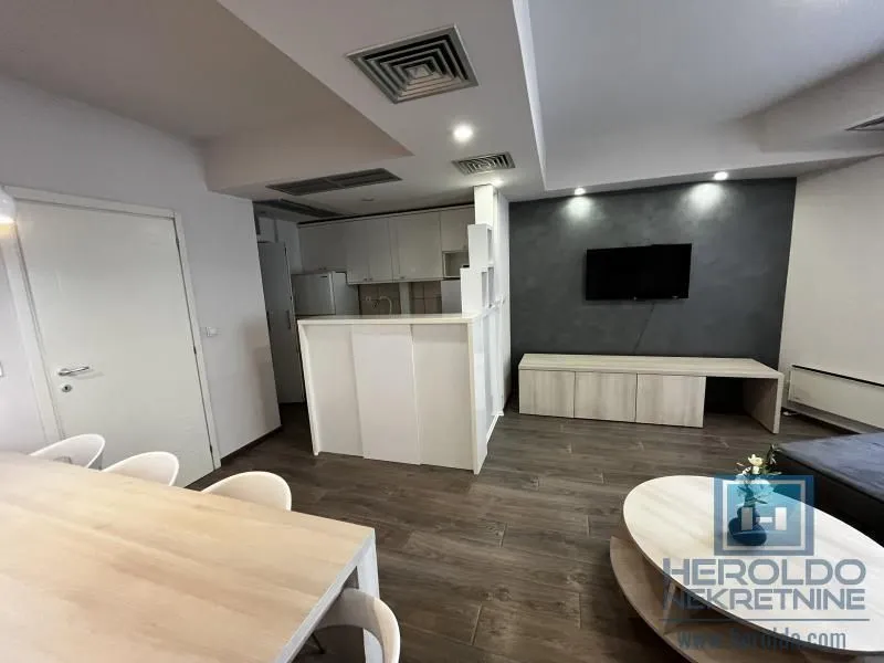 Living room connected to the kitchen and dining area.