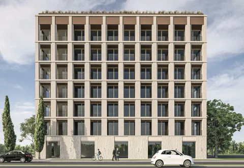 Render moderne stambene zgrade sa svijetlom fasadom. - image 2