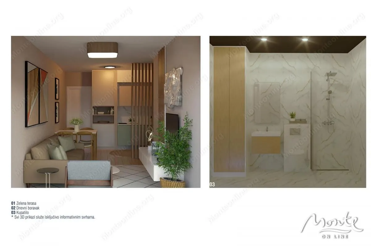 Prodaja, dvosoban stan, 63m², Tivat, Crna Gora