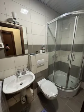 Manje kupatilo sa tuš kabinom, umivaonikom i toaletom. - image 9
