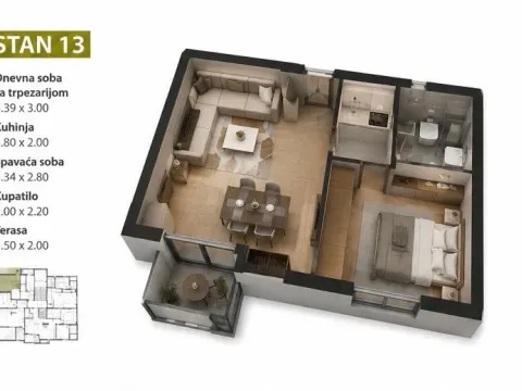 Sale, one bedroom apartment, 38m², Velika Plaža, Ulcinj - image 2
