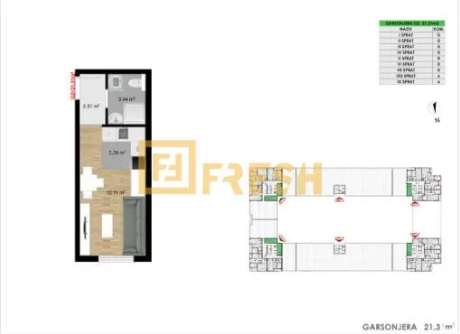 Prodaja, stan, 21m², Stari Aerodrom, Podgorica