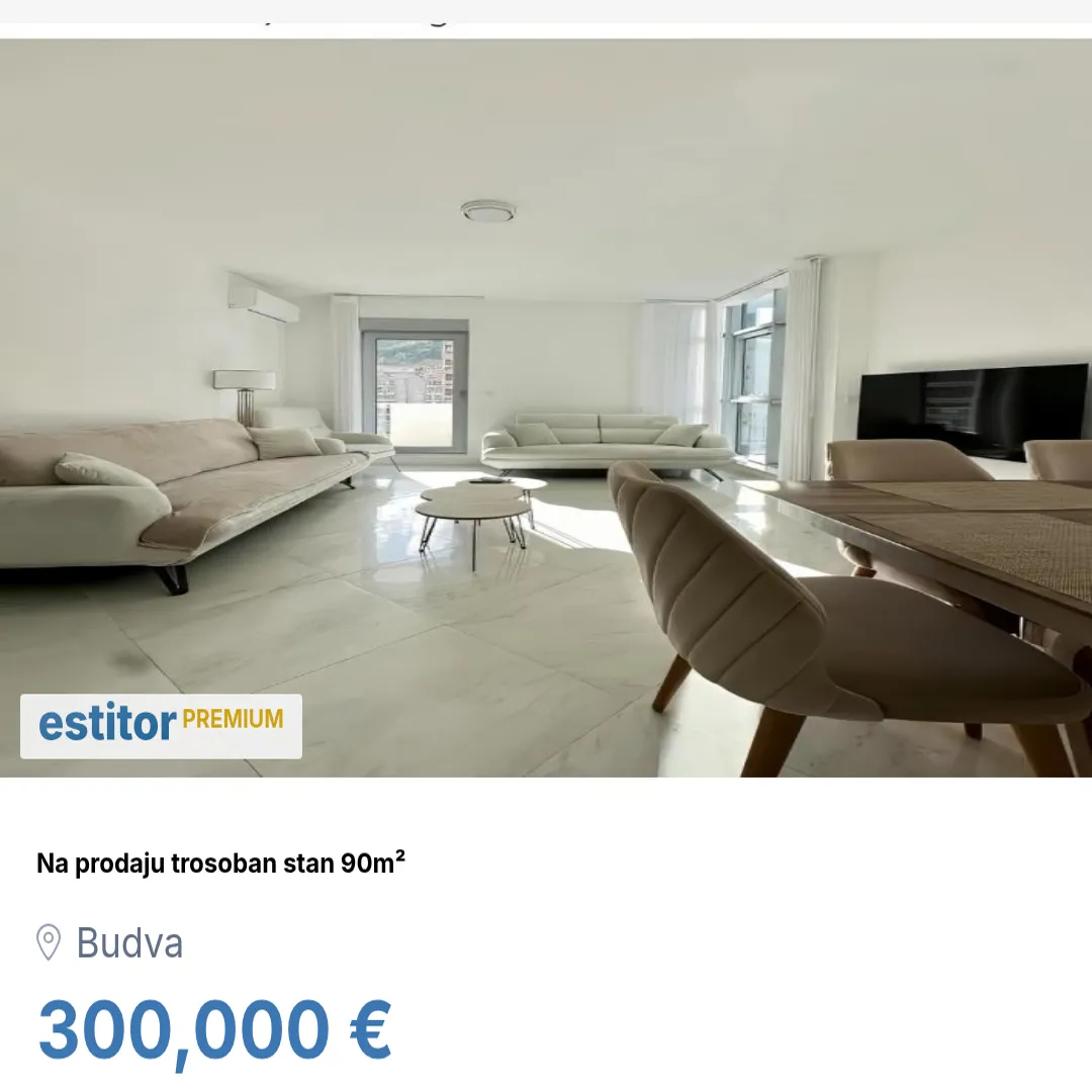 Prodaja, trosoban stan, 90m², Budva, Crna Gora