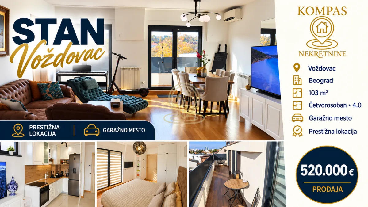 Prodaja, četvorosoban stan, 102m², Voždovac Sve Podlokacije, Beograd