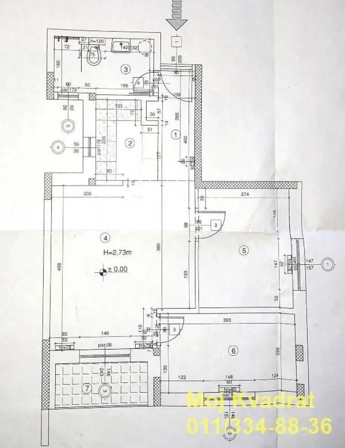 Sale, two bedroom apartment, 53m², Lekino Brdo, Voždovac Sve Podlokacije