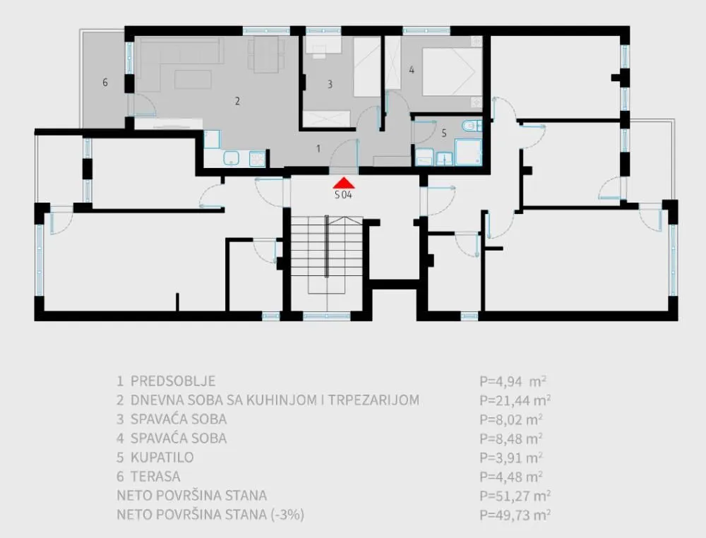 Prodaja, dvosoban stan, 50m², Pantelej, Niš