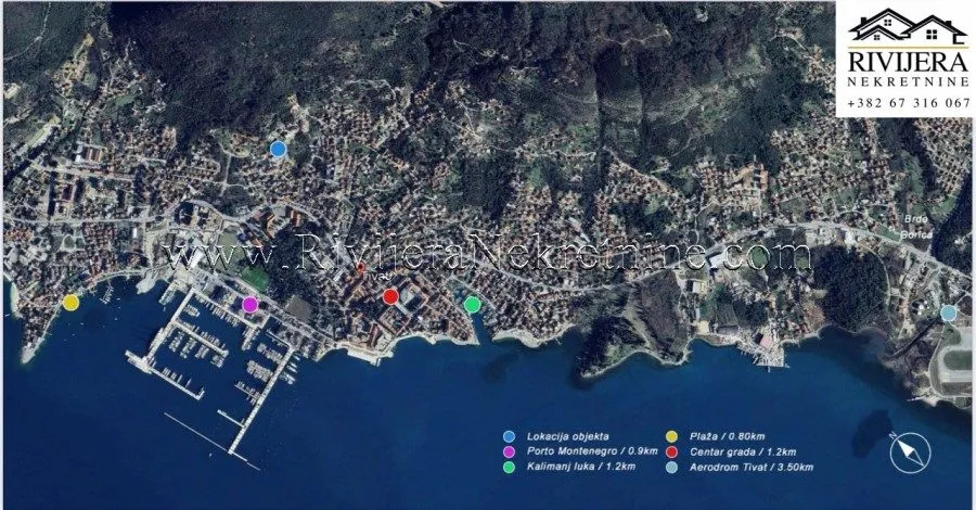 Sale, two bedroom apartment, 59m², Tivat, Crna Gora