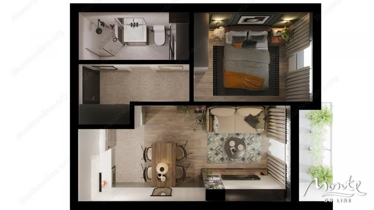 Sale, two bedroom apartment, 62m², Bečići, Budva