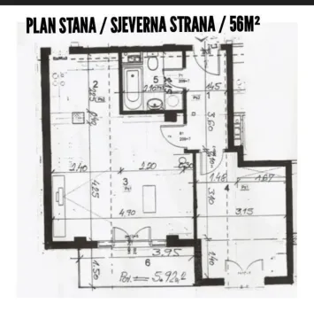 Osnovni plan stana sa rasporedom prostorija i dimenzijama. - image 10