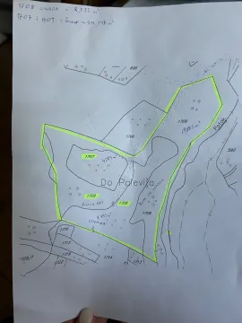 Katastarski plan sa ucrtanim parcelama i označenim površinama. - image 14