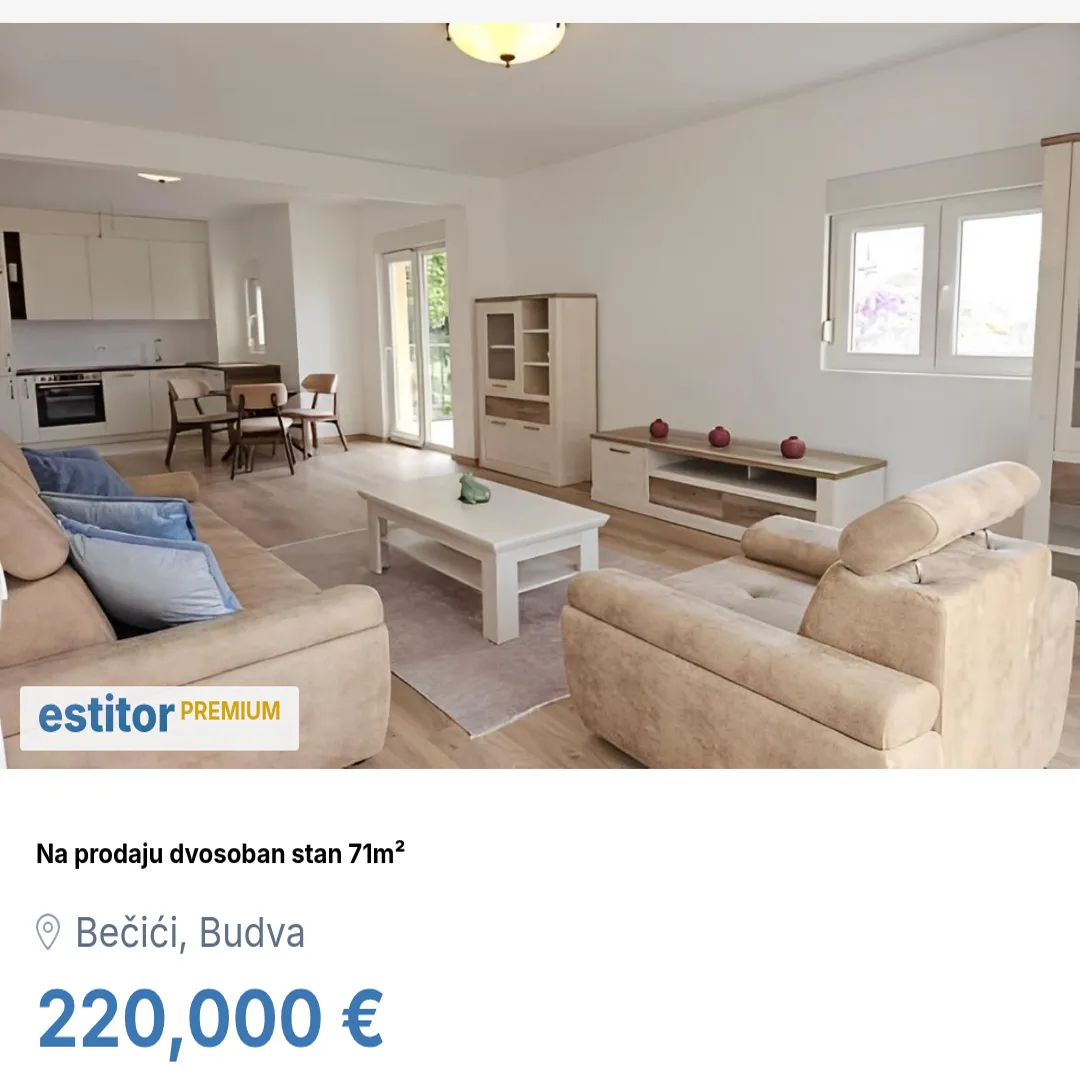 Sale, two bedroom apartment, 71m², Bečići, Budva