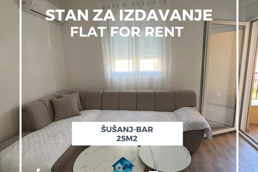 Izdavanje, garsonjera, 25m², Šušanj, Bar