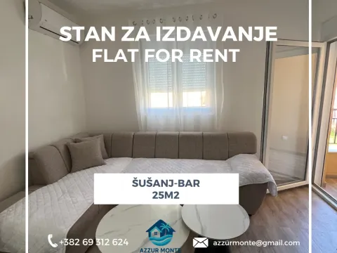 Izdavanje, garsonjera, 25m², Šušanj, Bar - image 1