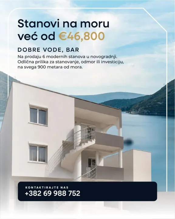 Sale, one bedroom apartment, 34m², Dobra Voda, Bar
