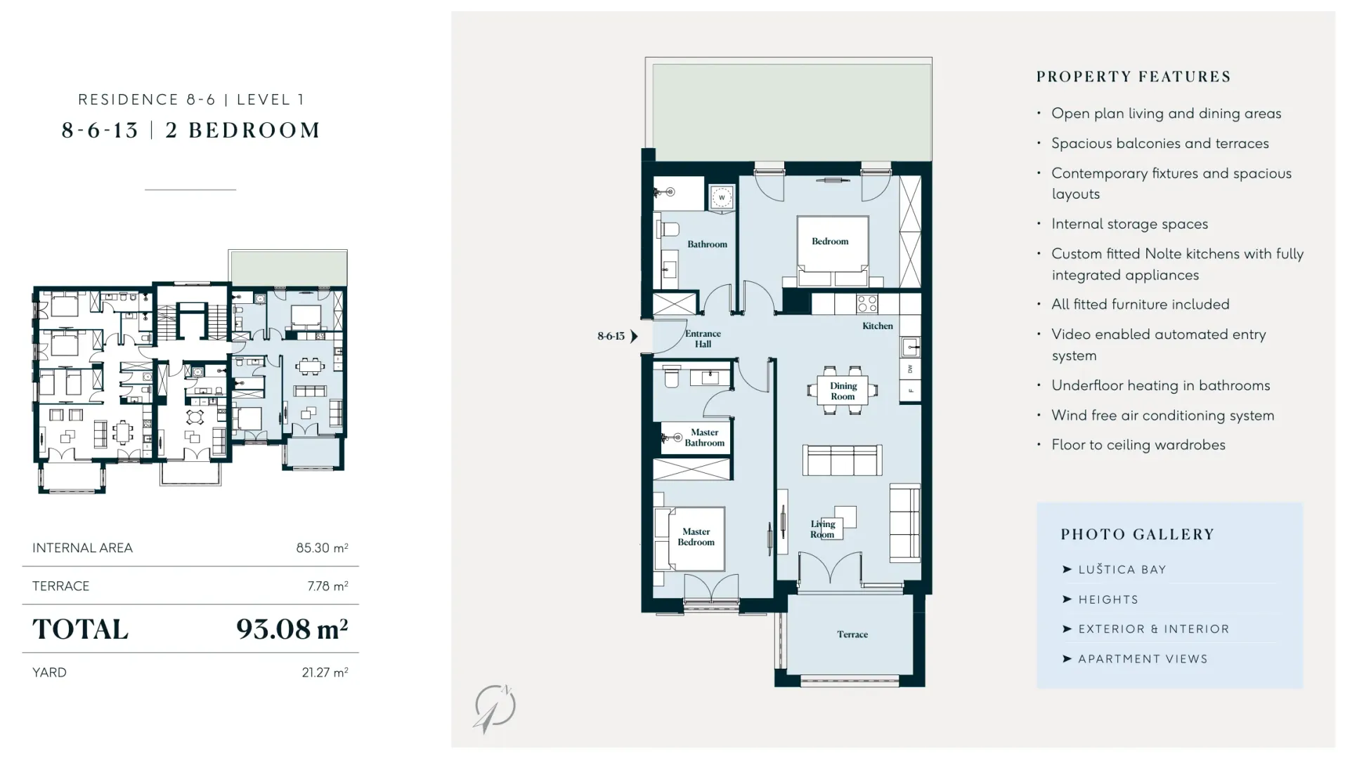 Prodaja, dvosoban stan, 92m², Luštica Bay, Tivat