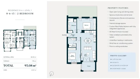 Prodaja, dvosoban stan, 92m², Luštica Bay, Tivat - image 14