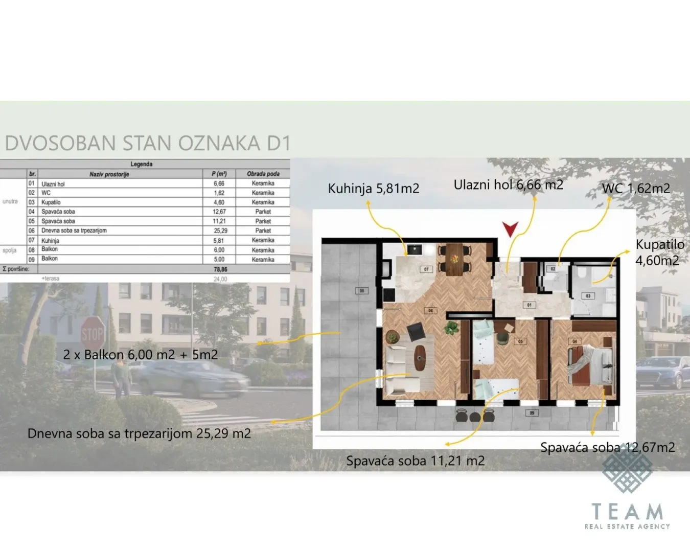 Prodaja, dvosoban stan, 79m², Zabjelo, Podgorica