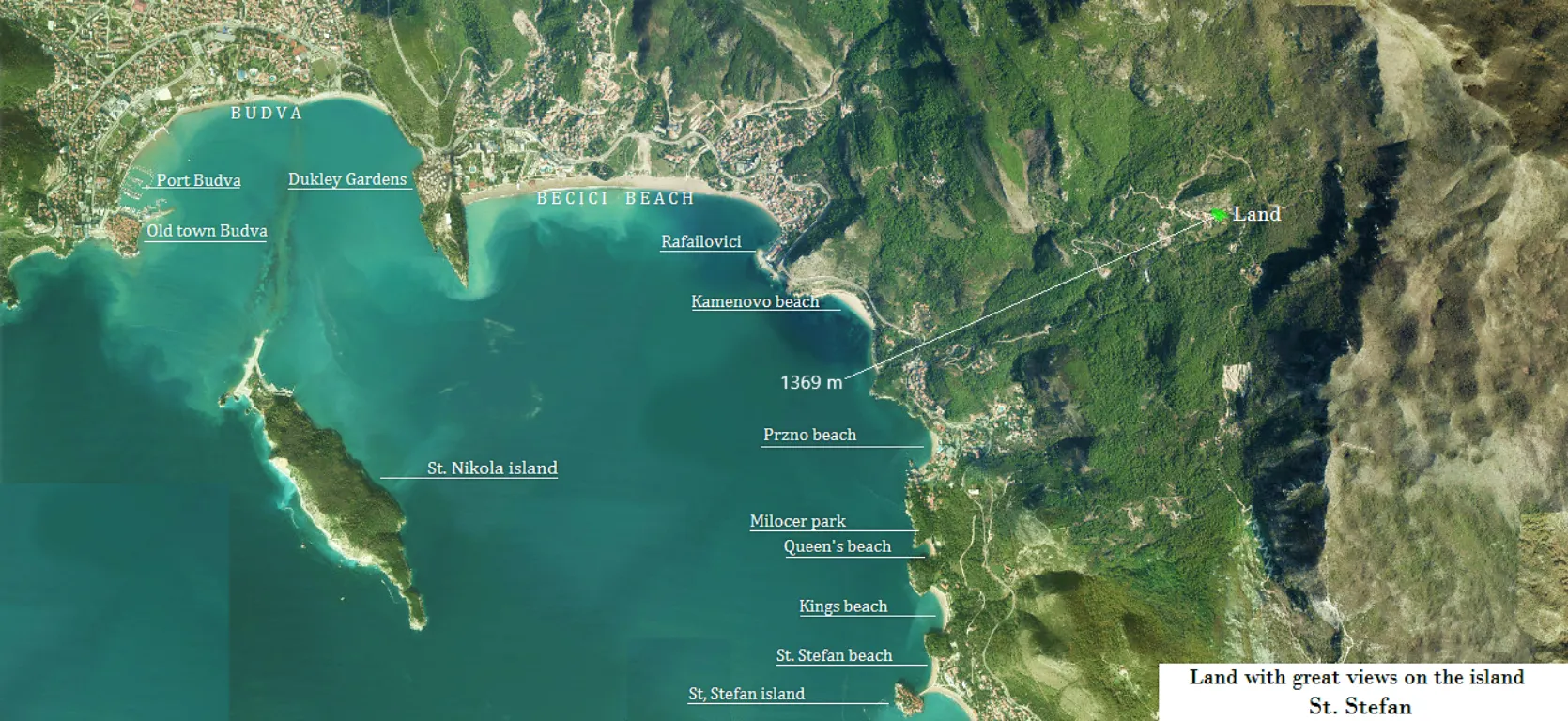 Prodaja, plac, 1021m², Kuljače, Budva