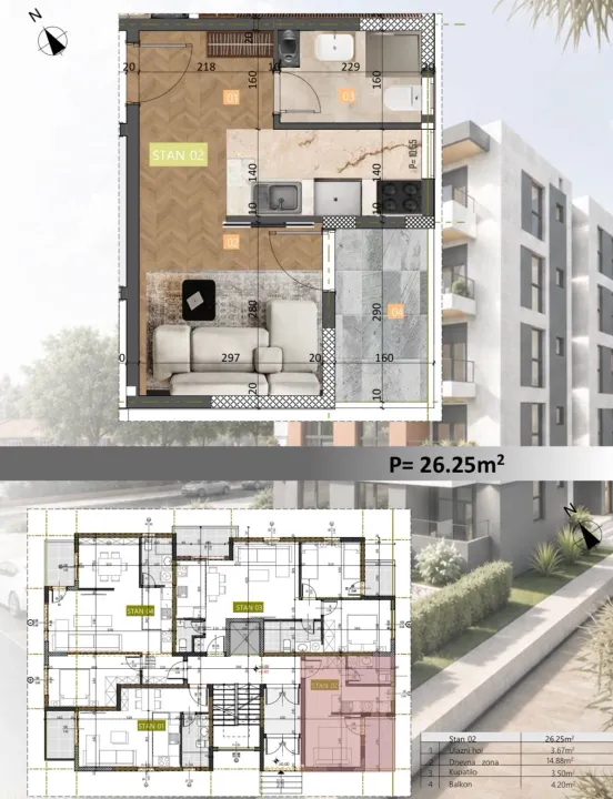 Sale, one bedroom apartment, 38m², Velika Plaža, Ulcinj