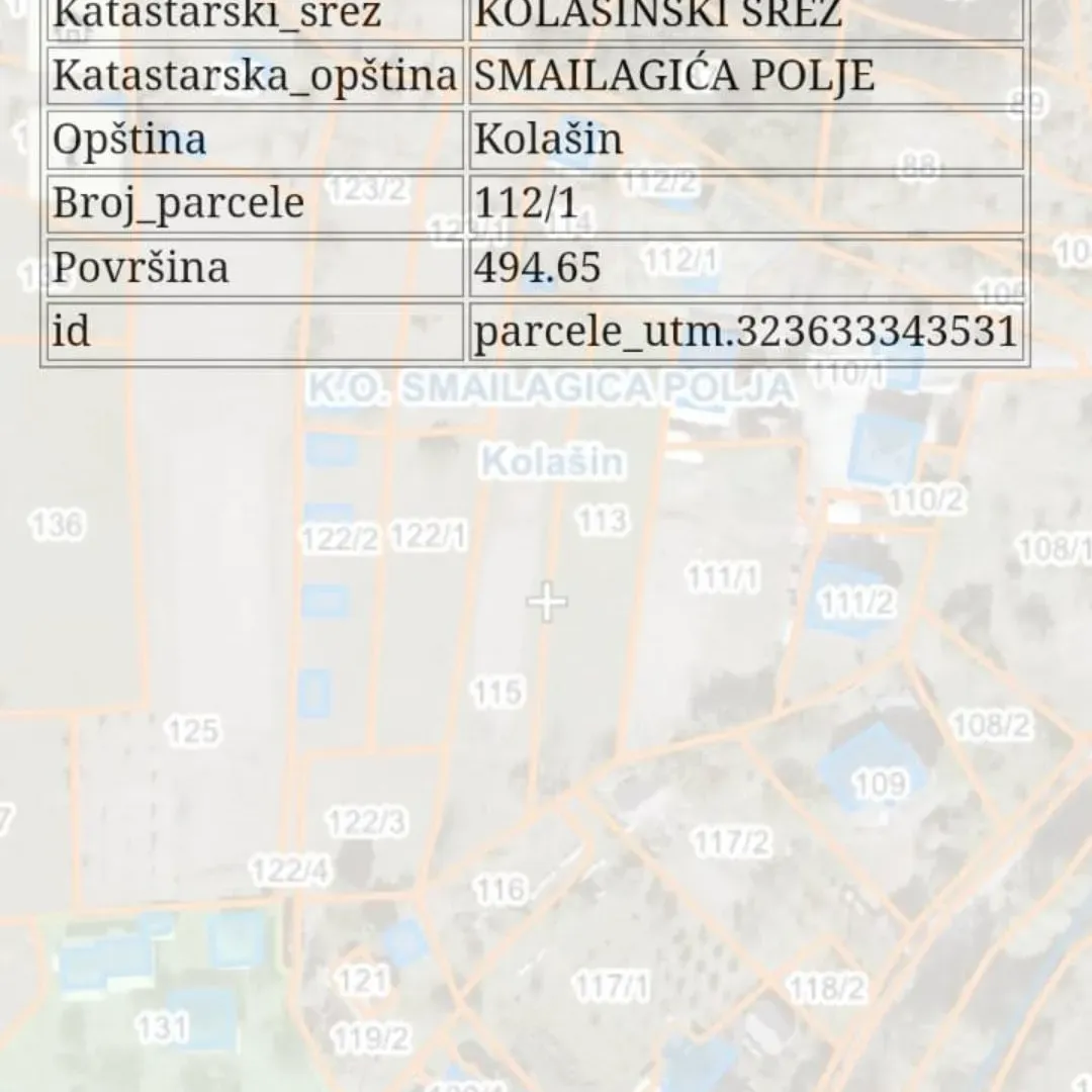 Prodaja, plac, 1600m², Smailagića Polje, Kolašin