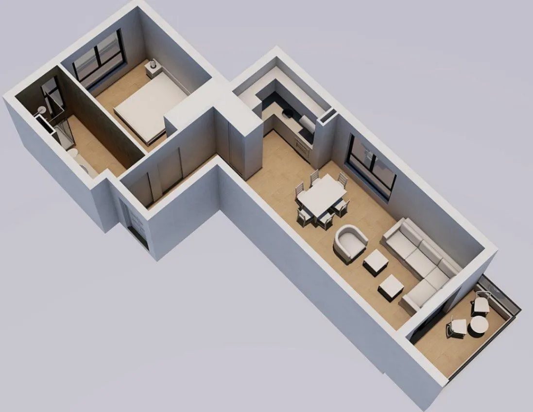 Prodaja, jednosoban stan, 48m², Kavač, Kotor