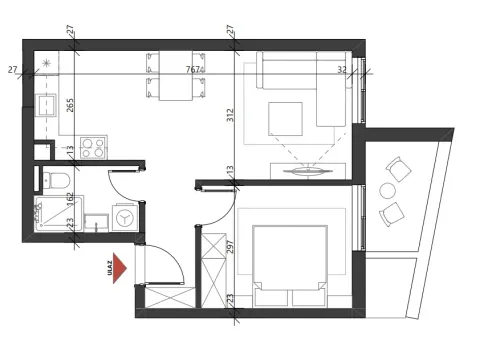 Sale, one bedroom apartment, 54m², Petrovac, Budva - image 3