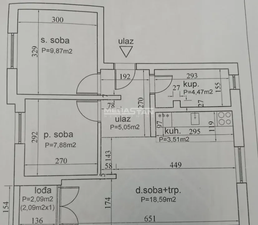 Sale, two bedroom apartment, 51m², Borča 1, Borča Sve Podlokacije